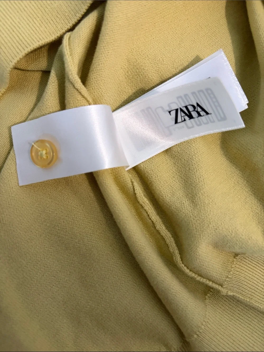 NWT Zara Men's Knit Polo Sweater Lime Green Size XL